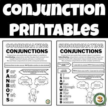 coordinating conjunction worksheet grade 4