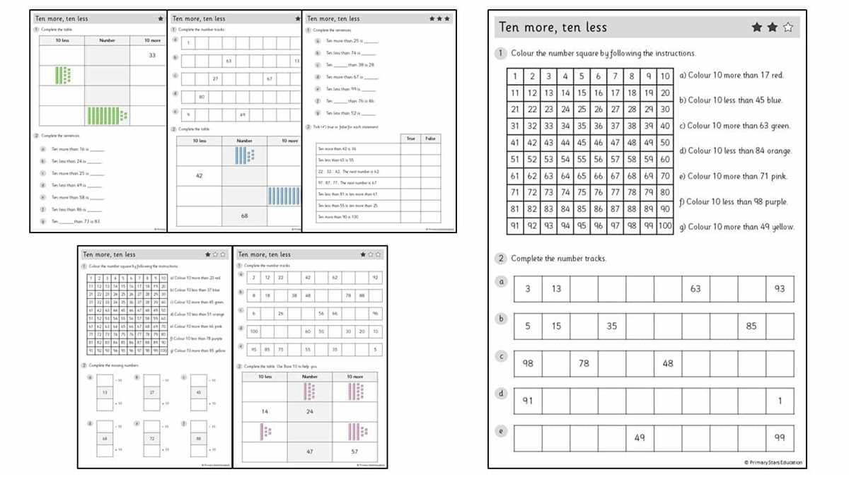 10 less than a number worksheet