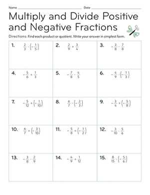 multiplication and division of rational numbers worksheet