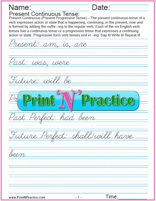 present tense and past tense worksheet