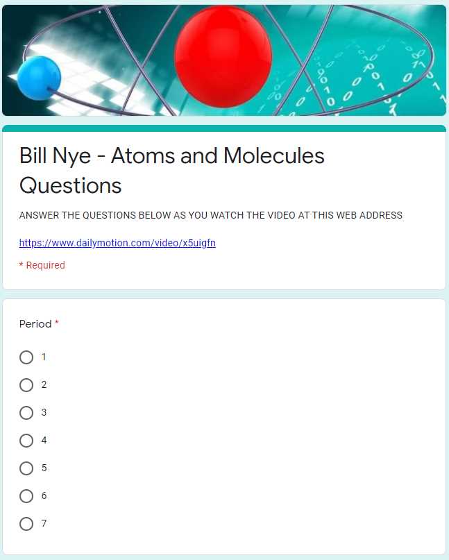 bill nye atoms worksheet key