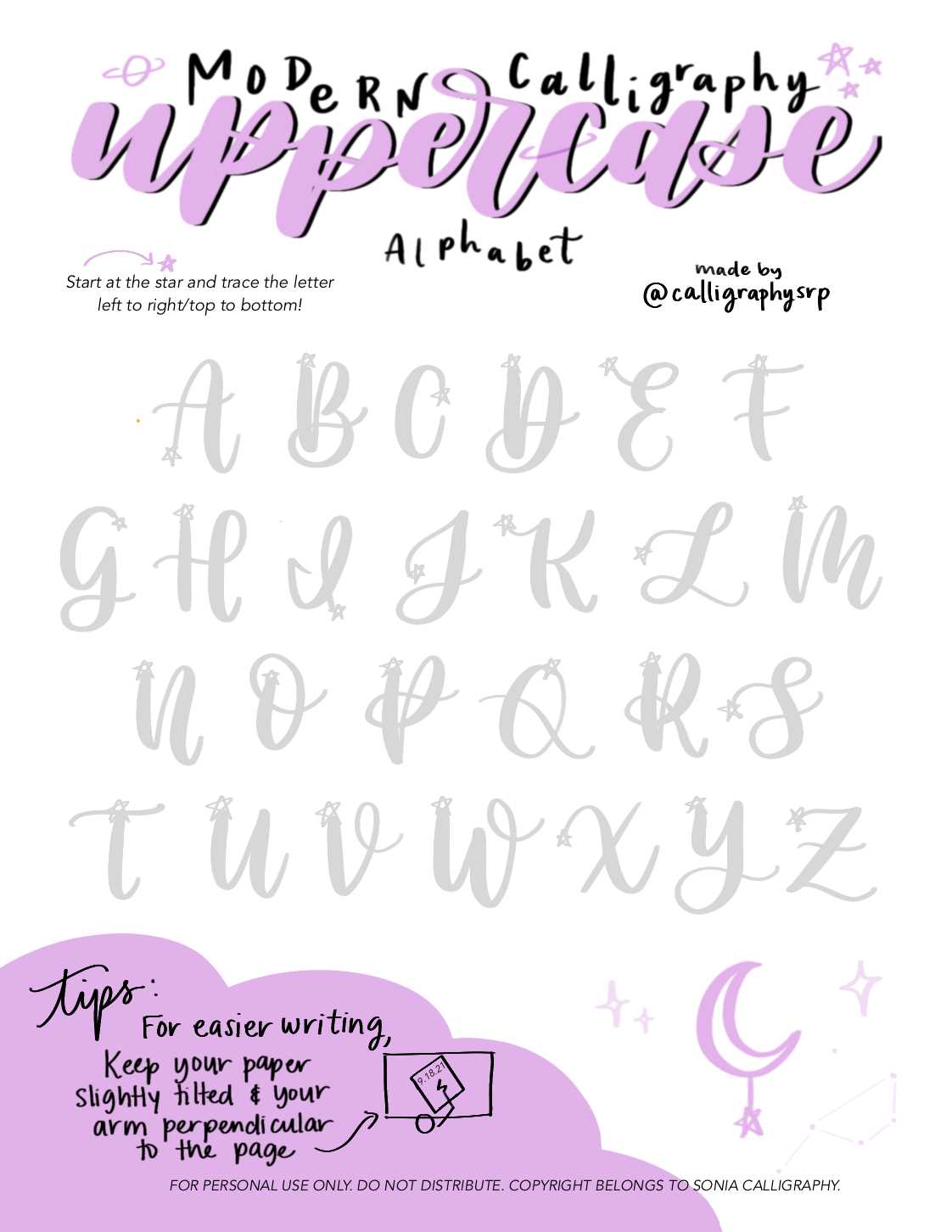 modern calligraphy worksheets