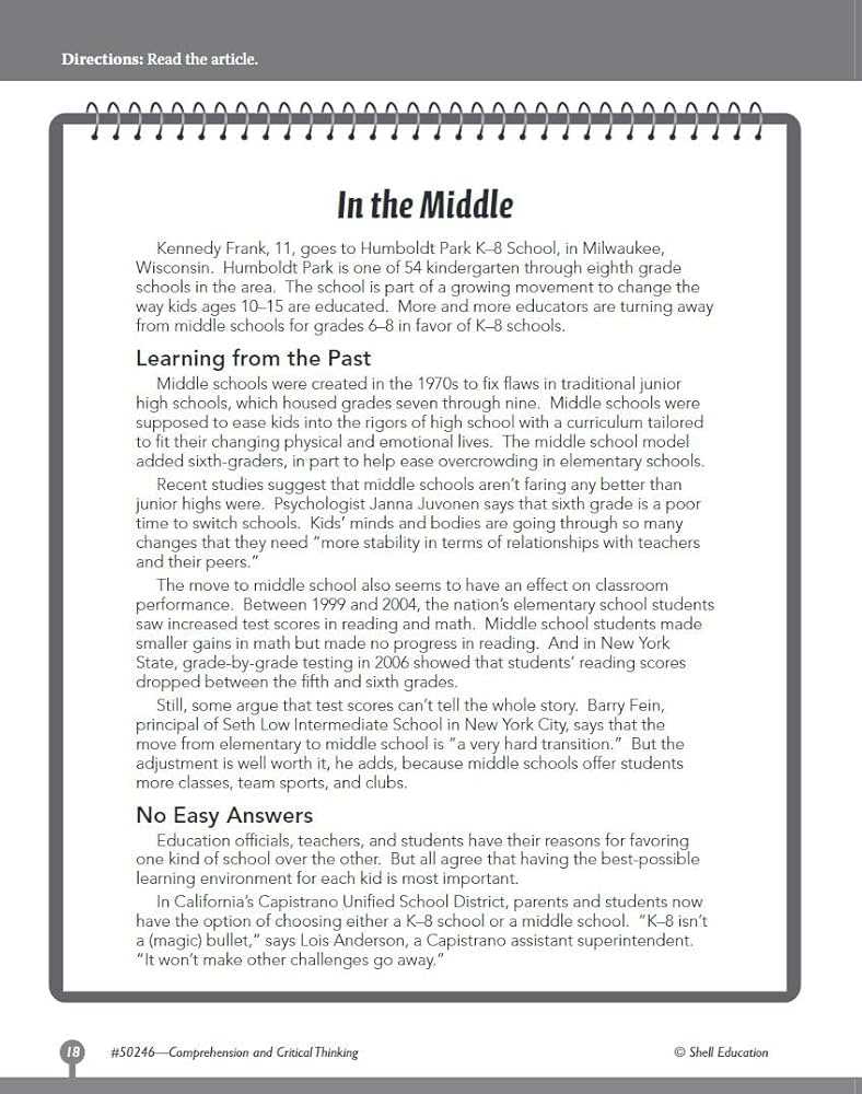 critical thinking comprehension worksheets