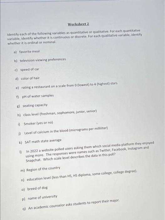 qualitative vs quantitative data worksheet