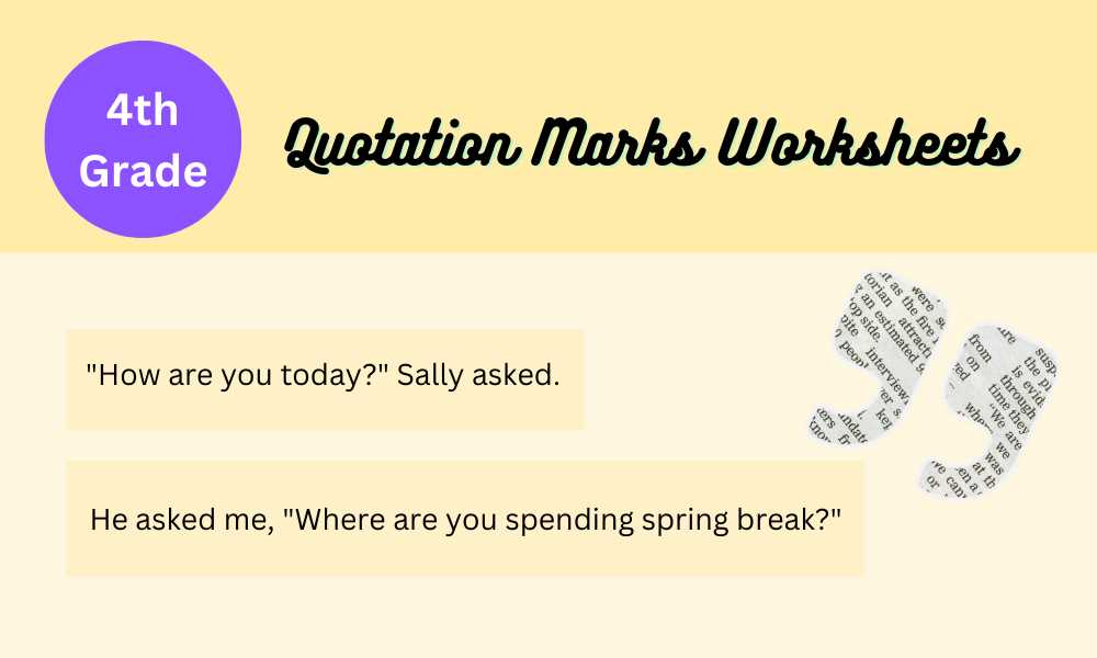 quotation mark worksheets