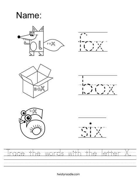 letter x worksheet