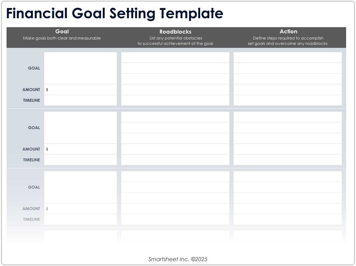 family goal setting worksheet