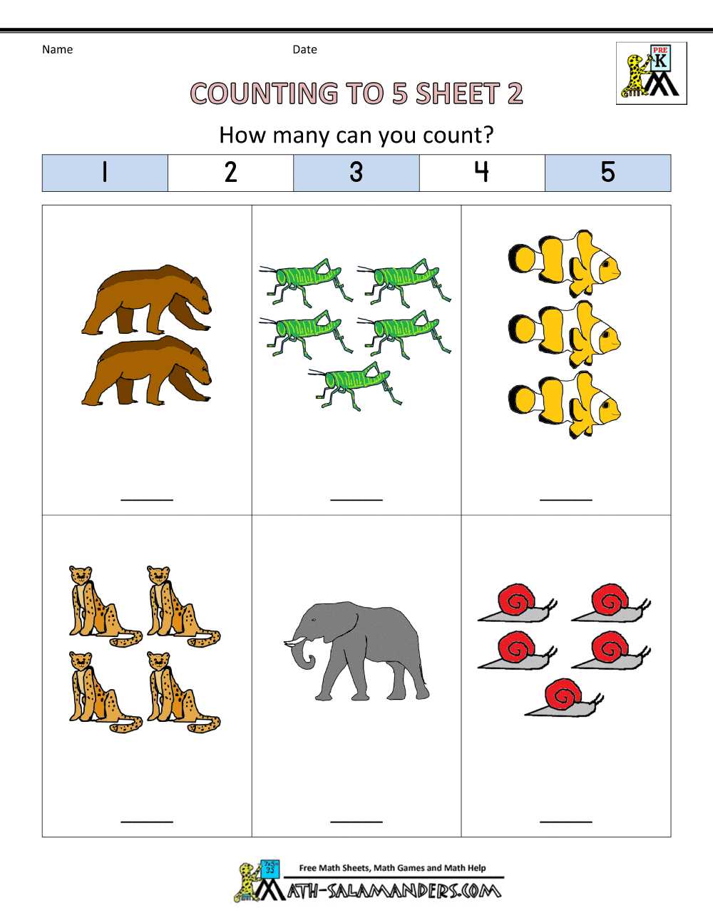 free pre k worksheets
