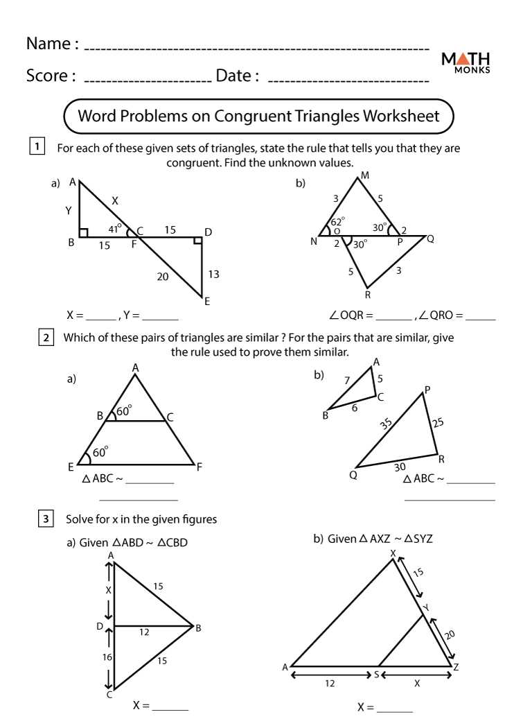 congruence and triangles worksheet
