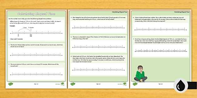 elapsed time number line worksheet