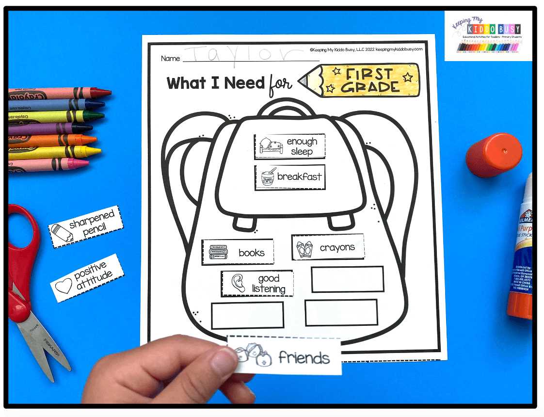first grade first day of school worksheets