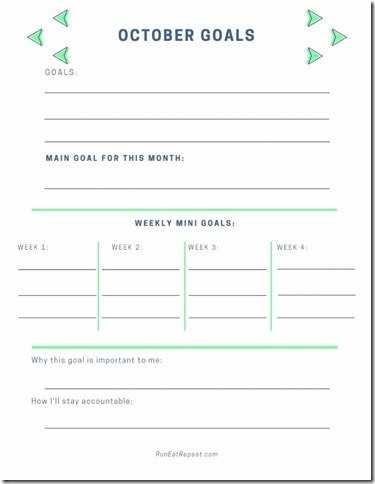 goal worksheet printable