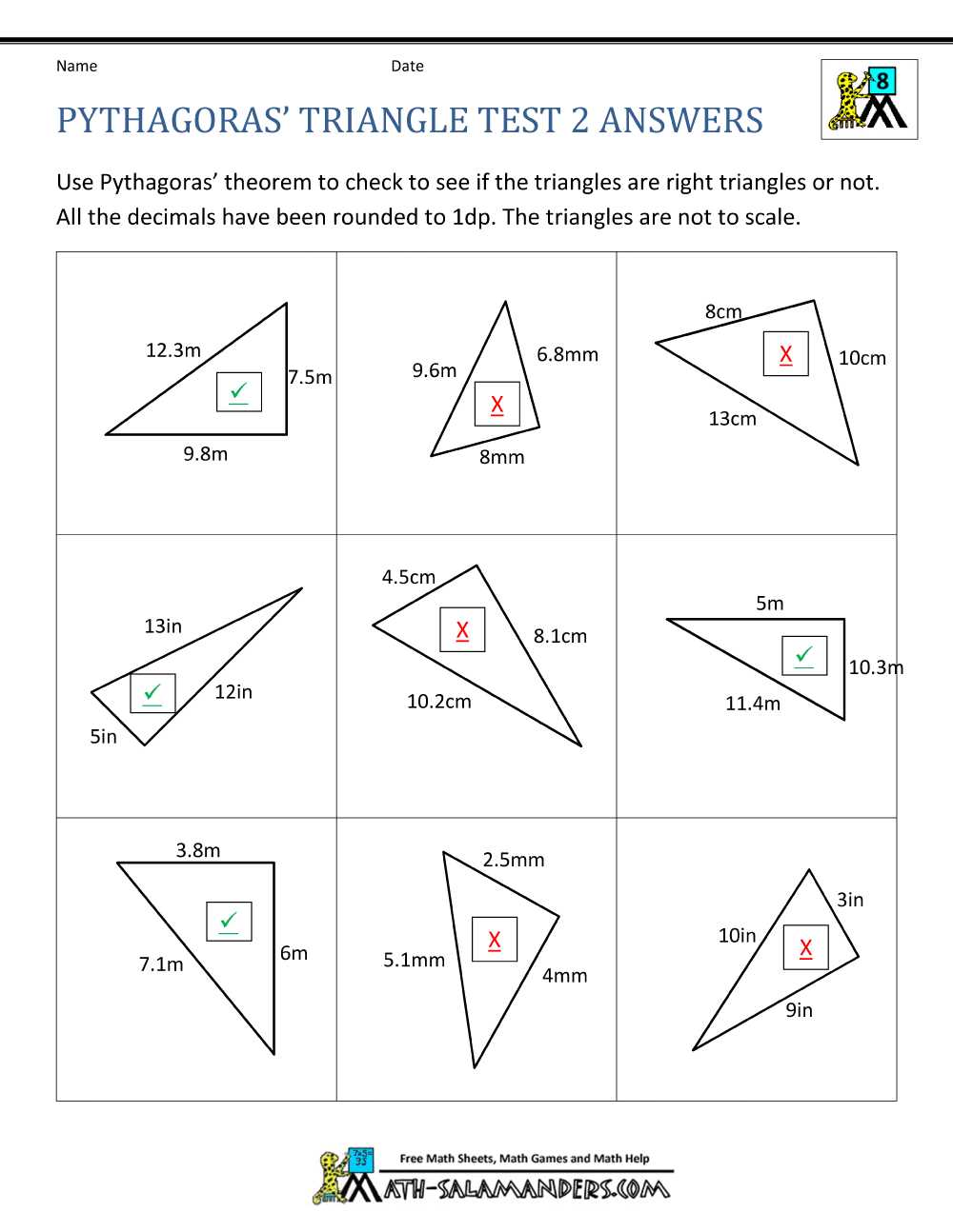 radicals and pythagorean theorem worksheet