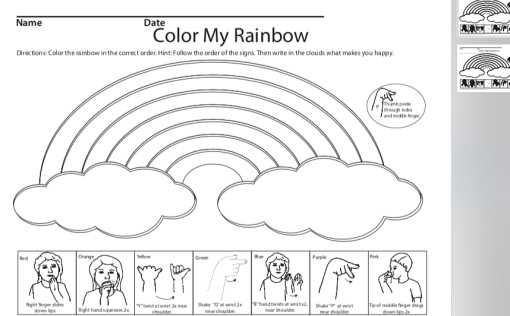 rainbow colours worksheet