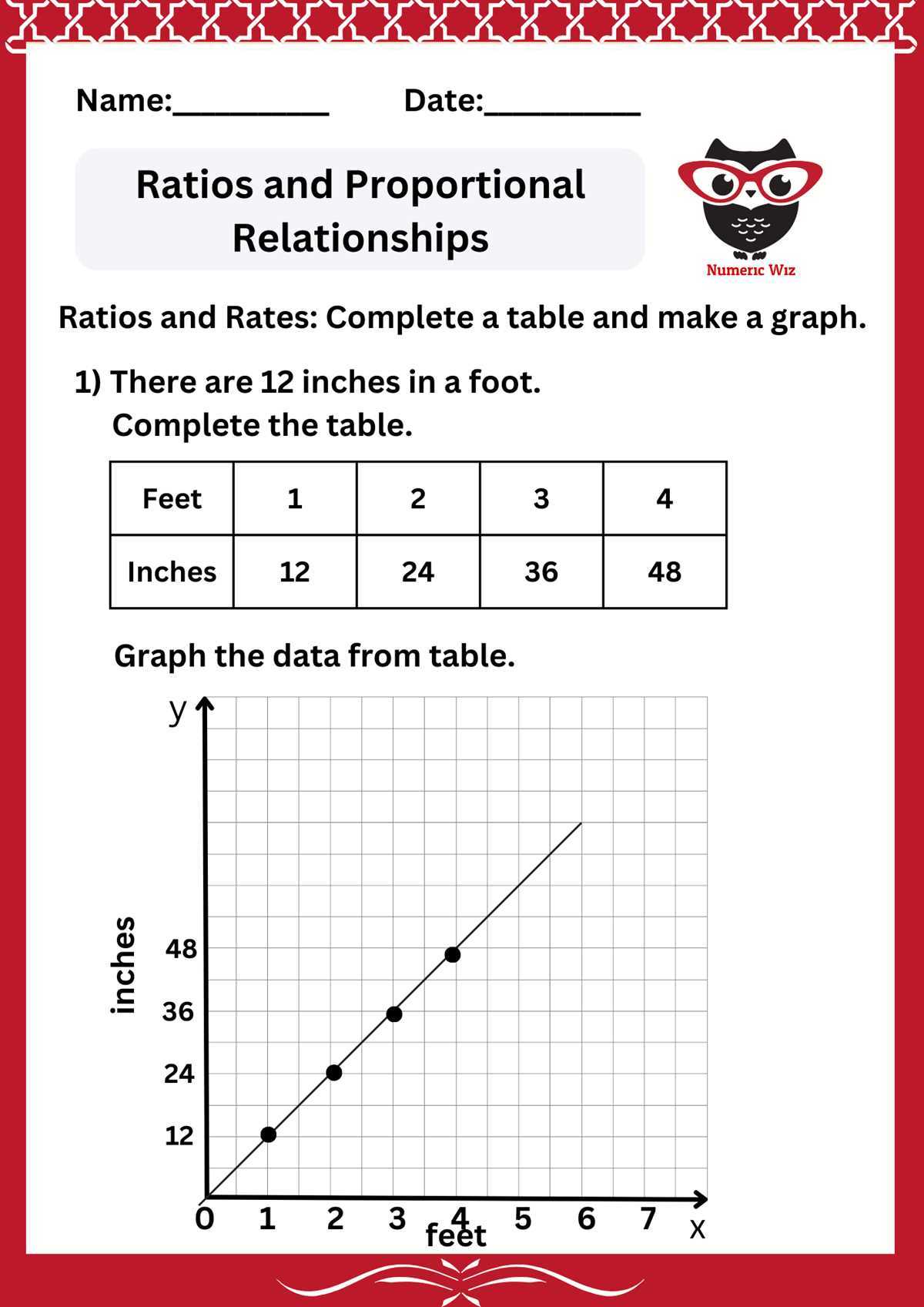ratio tables worksheet