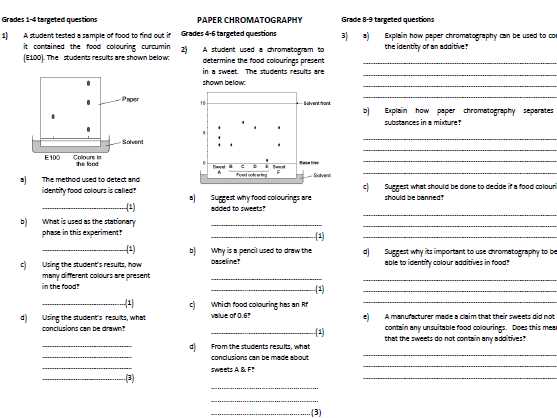 chromatography rf value worksheet