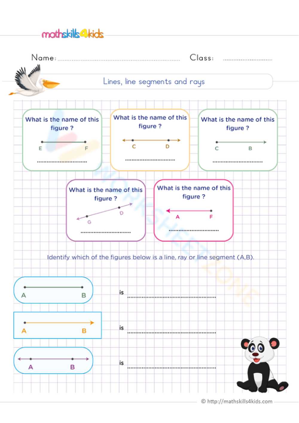 rays and line segments worksheets