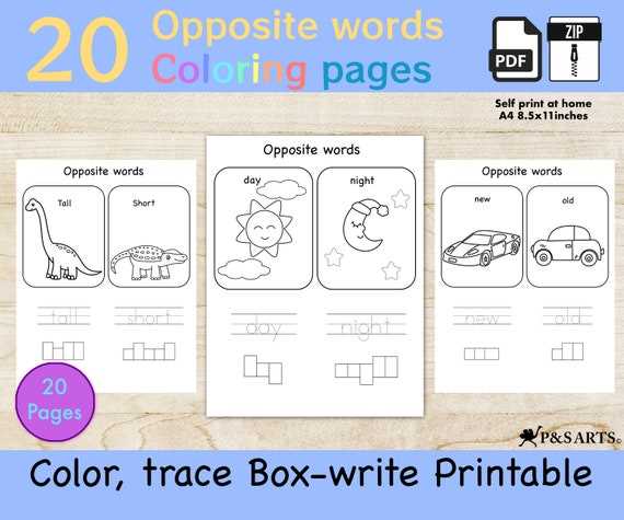 opposite worksheets for preschoolers