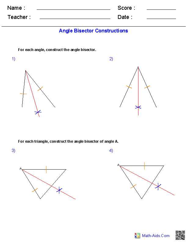 constructing triangles given two sides and an angle worksheet