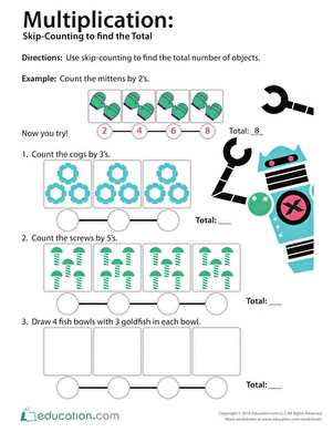 multiplication by grouping worksheets