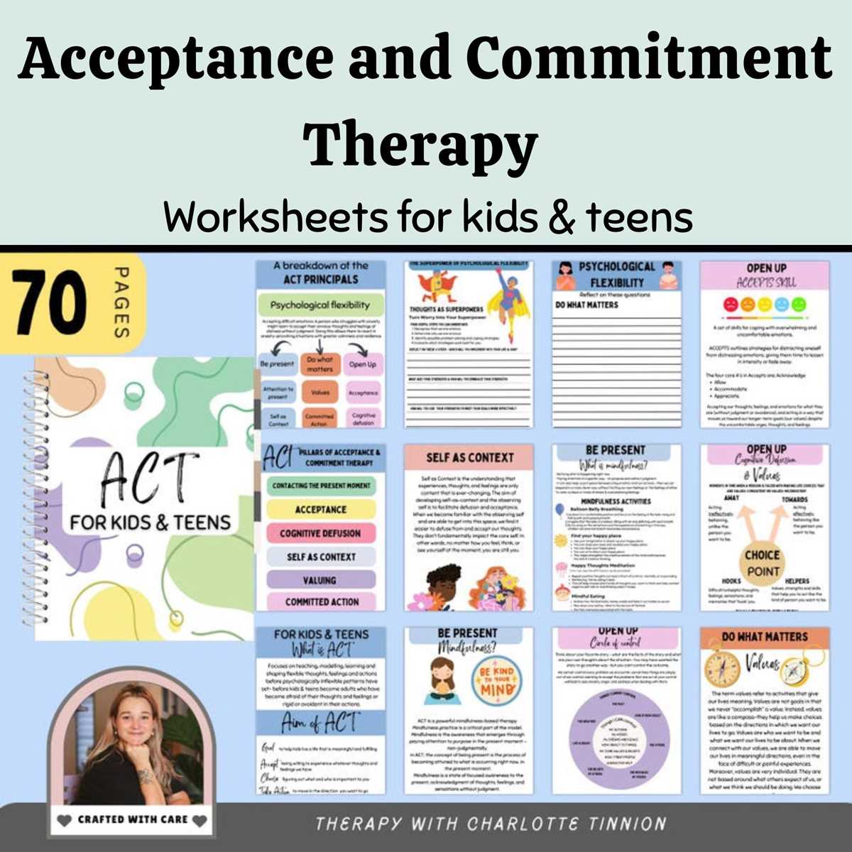 act values worksheet for kids