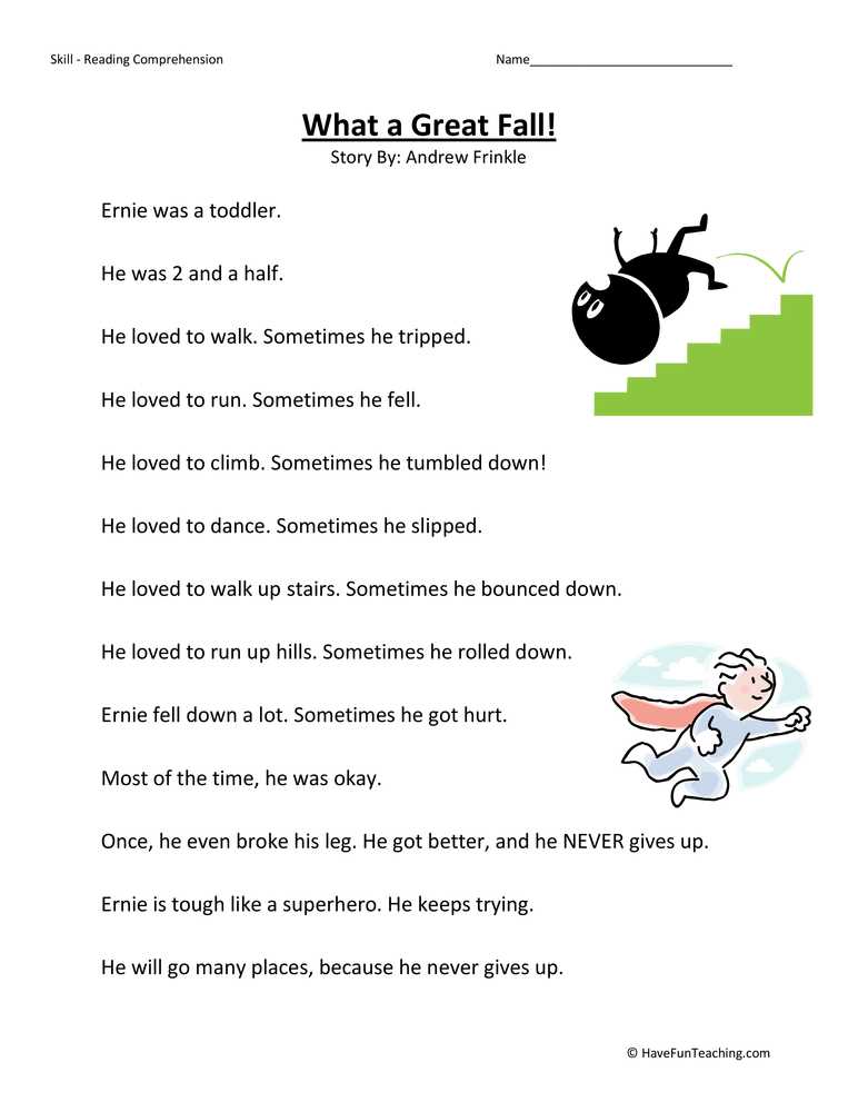 reading comprehension printable worksheets
