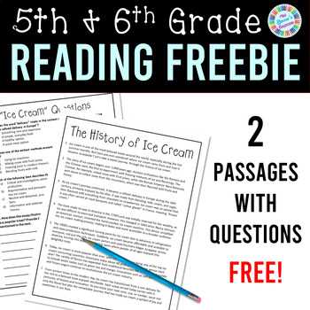 reading worksheets for 6th grade