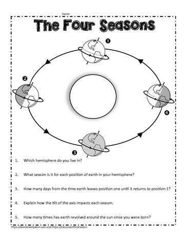 reasons for seasons worksheet
