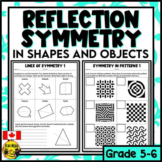 reflection math worksheets