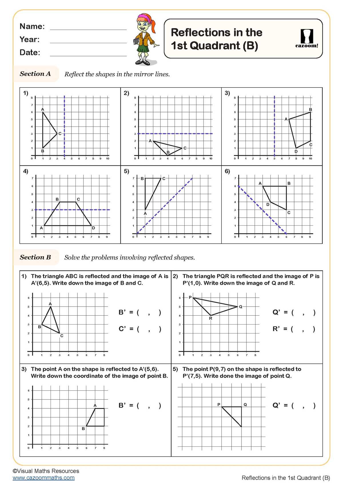 reflection of shapes worksheet