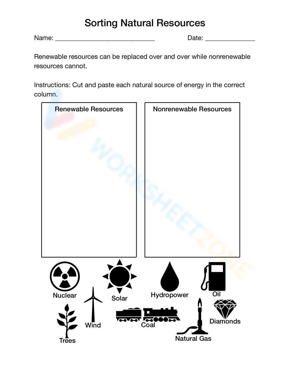renewable and non renewable energy worksheet