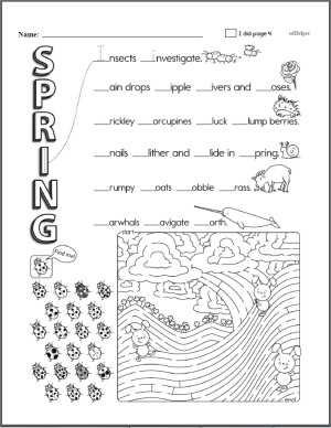 spring worksheets