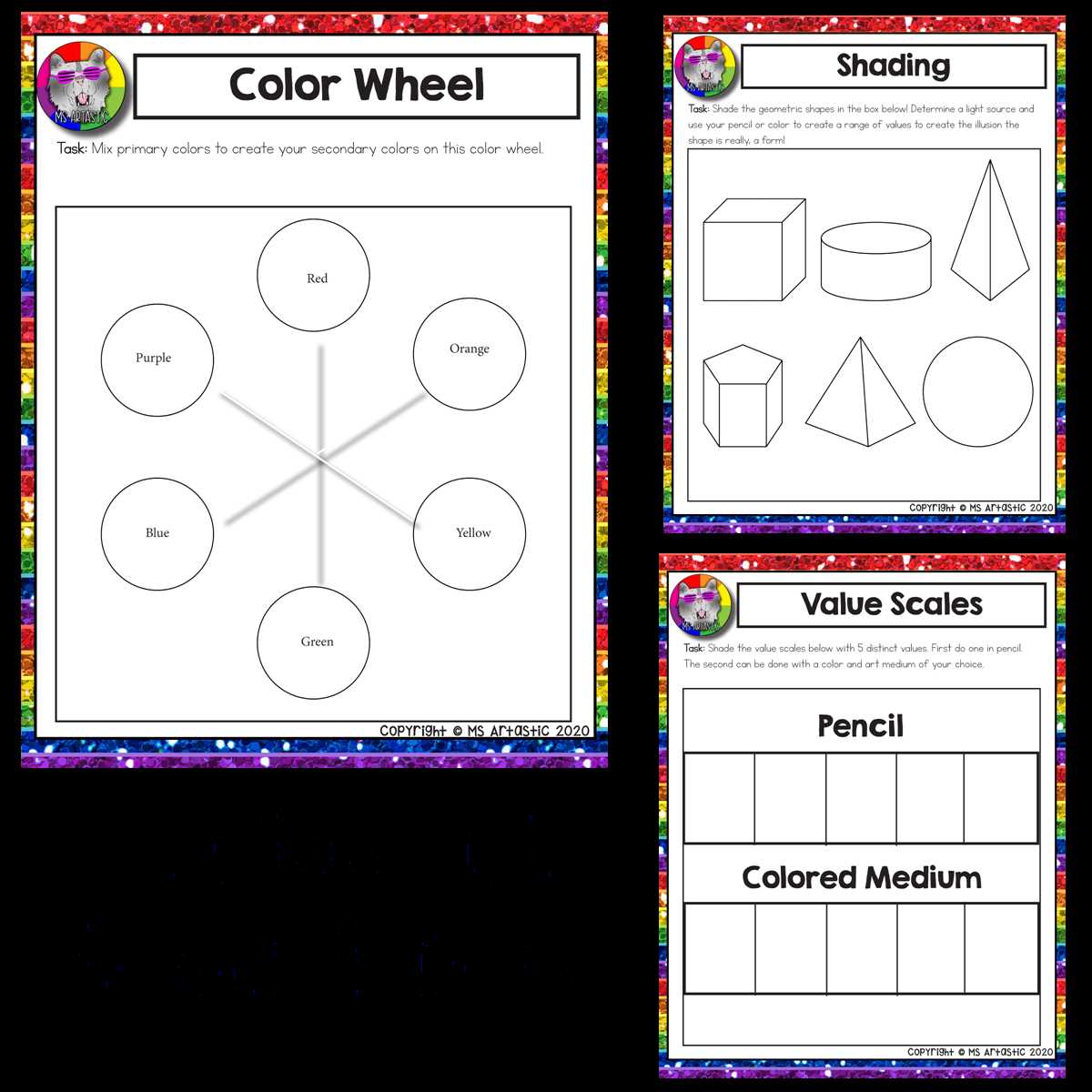 art activity worksheets