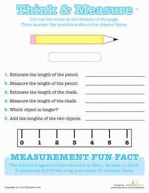 2nd grade math measurement worksheets