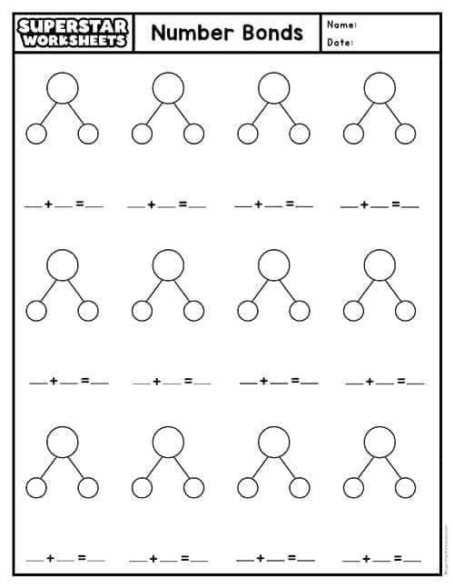 number bond worksheets