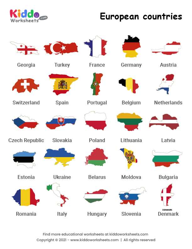 europe countries worksheet