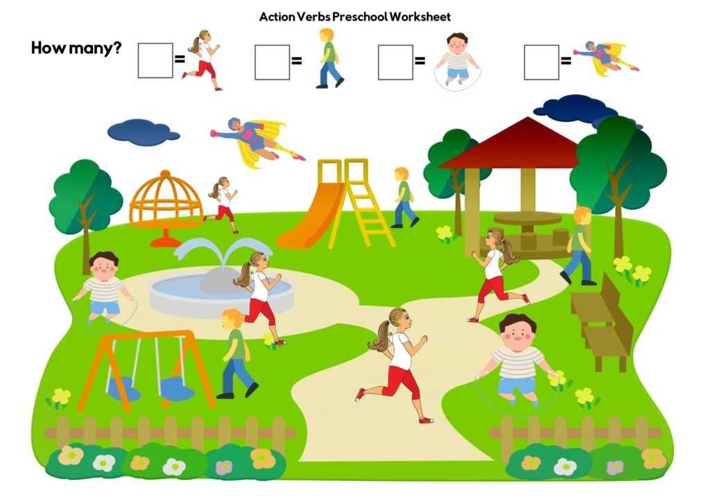 worksheets on action words