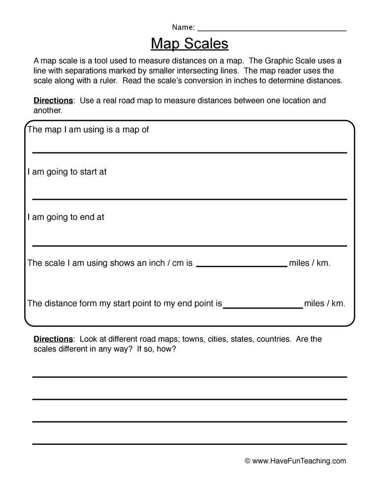 maps and directions worksheets