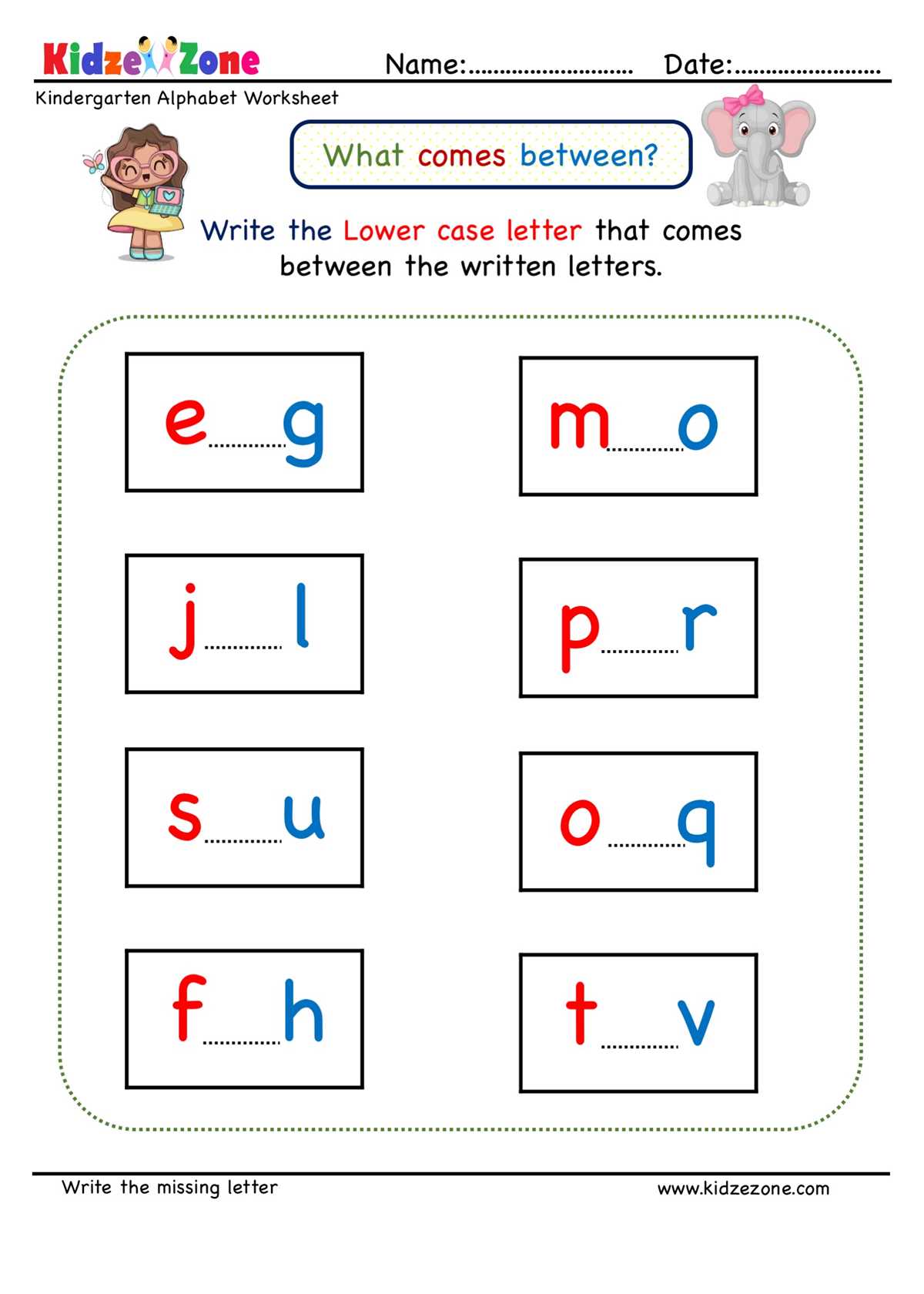english alphabet missing letters worksheet