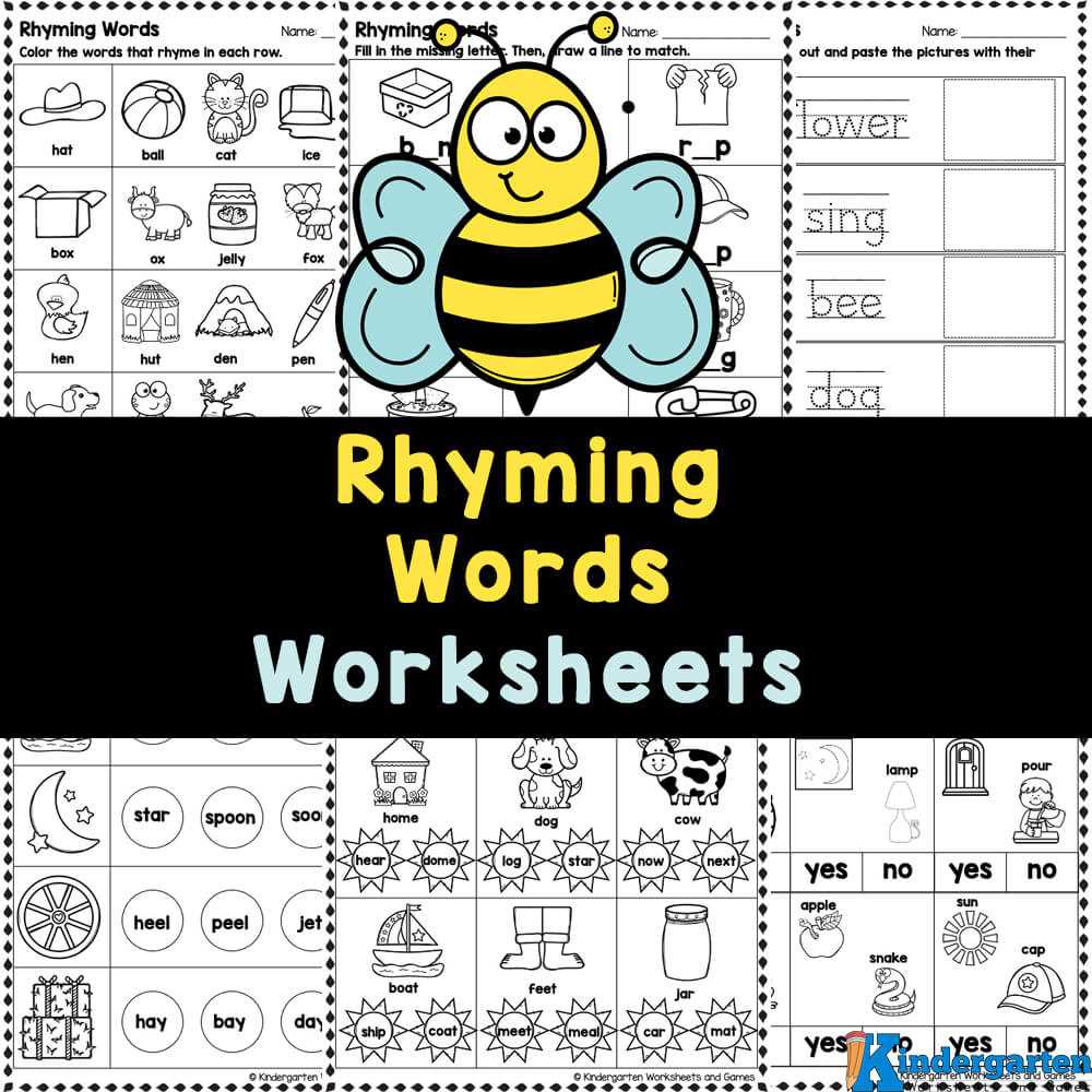 rhyming words for kindergarten worksheets
