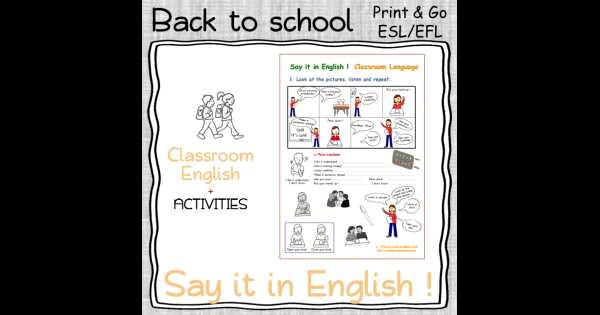 esl classroom language worksheet