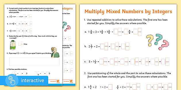 multiplying mixed numbers worksheets