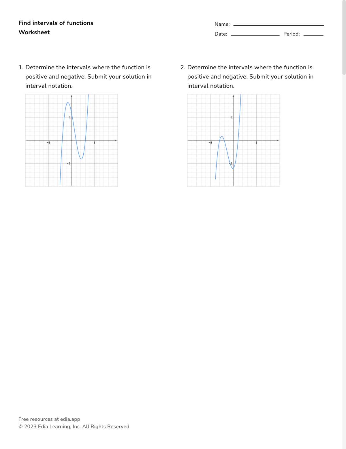introducing interval notation worksheet