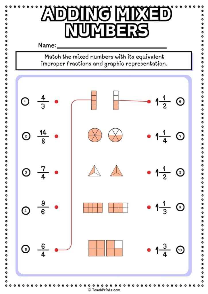 adding mixed numbers like denominators worksheet