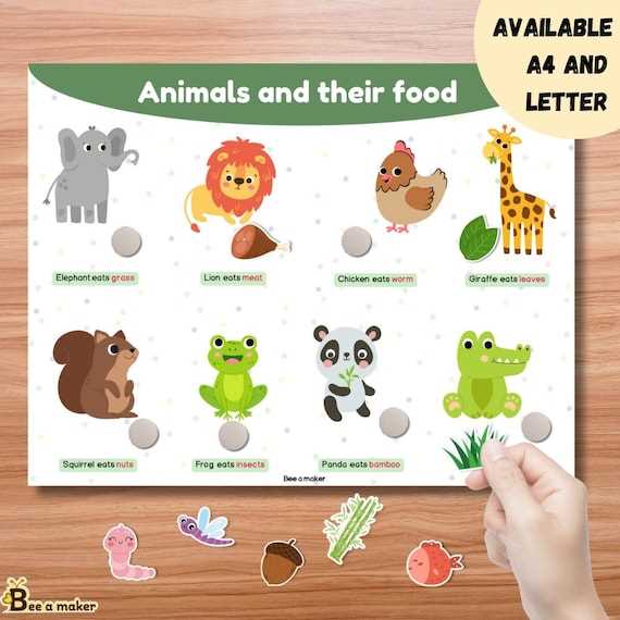 food that animals eat worksheet