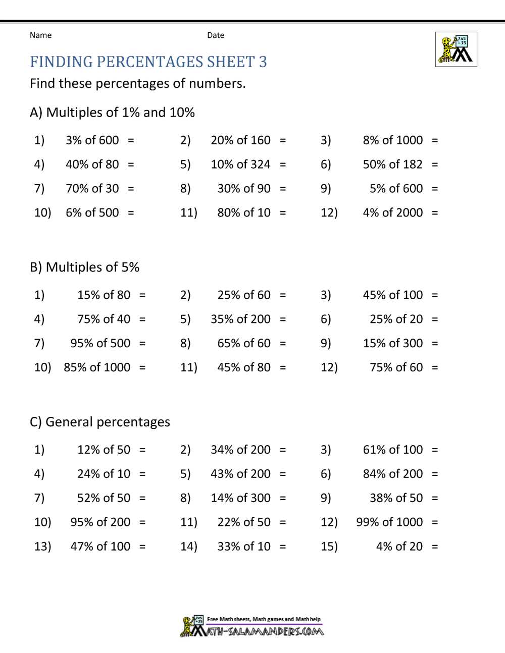 finding the base worksheets