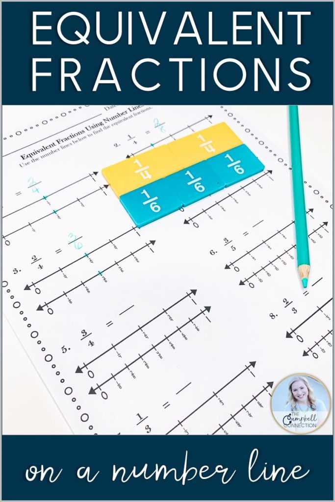equivalent fraction number line worksheet