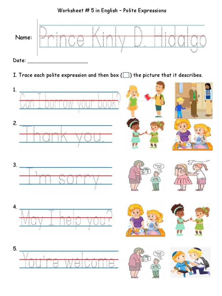 courtesy words worksheet