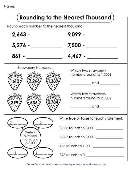 rounding to the nearest thousand worksheet