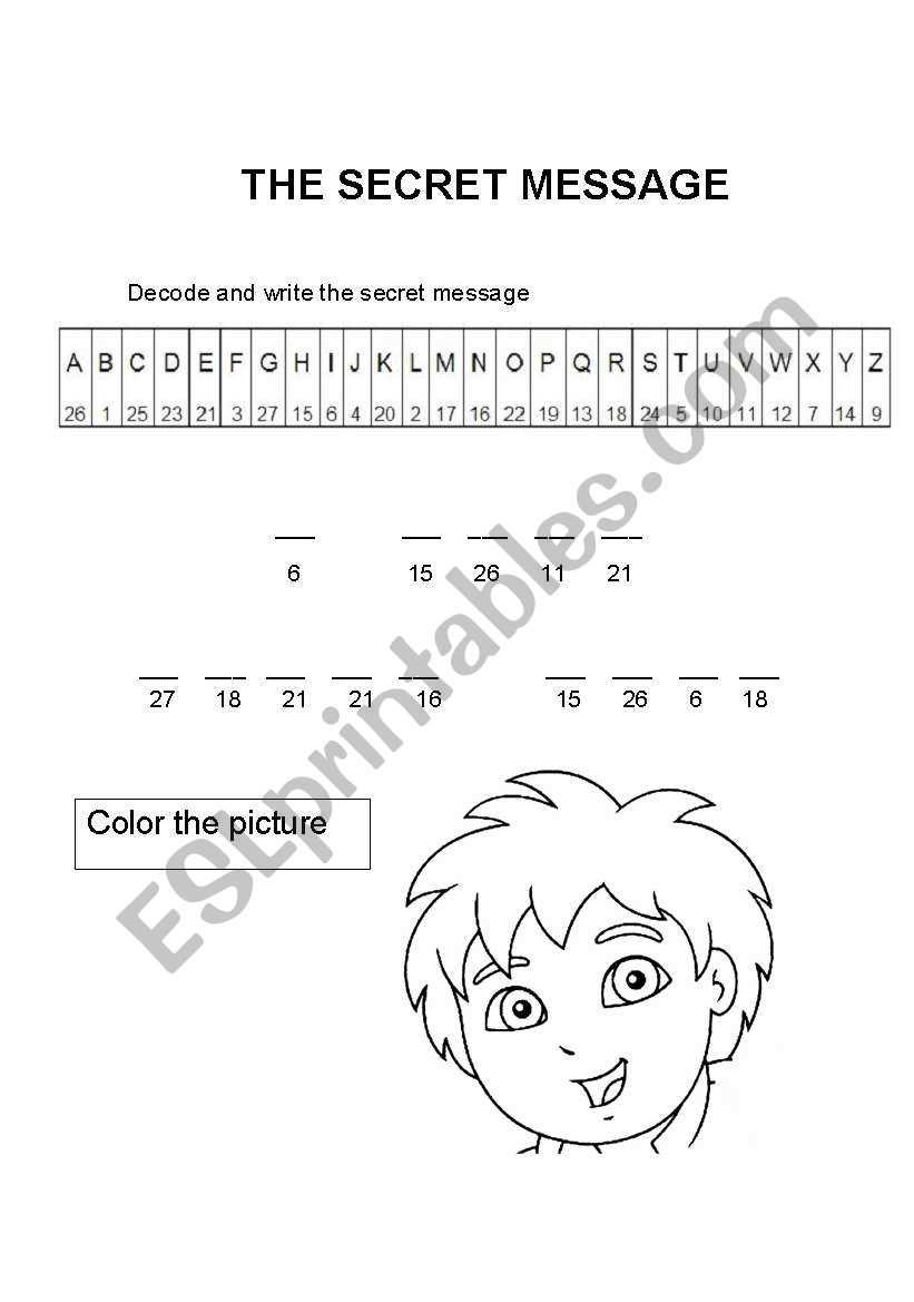 a secret message worksheet works